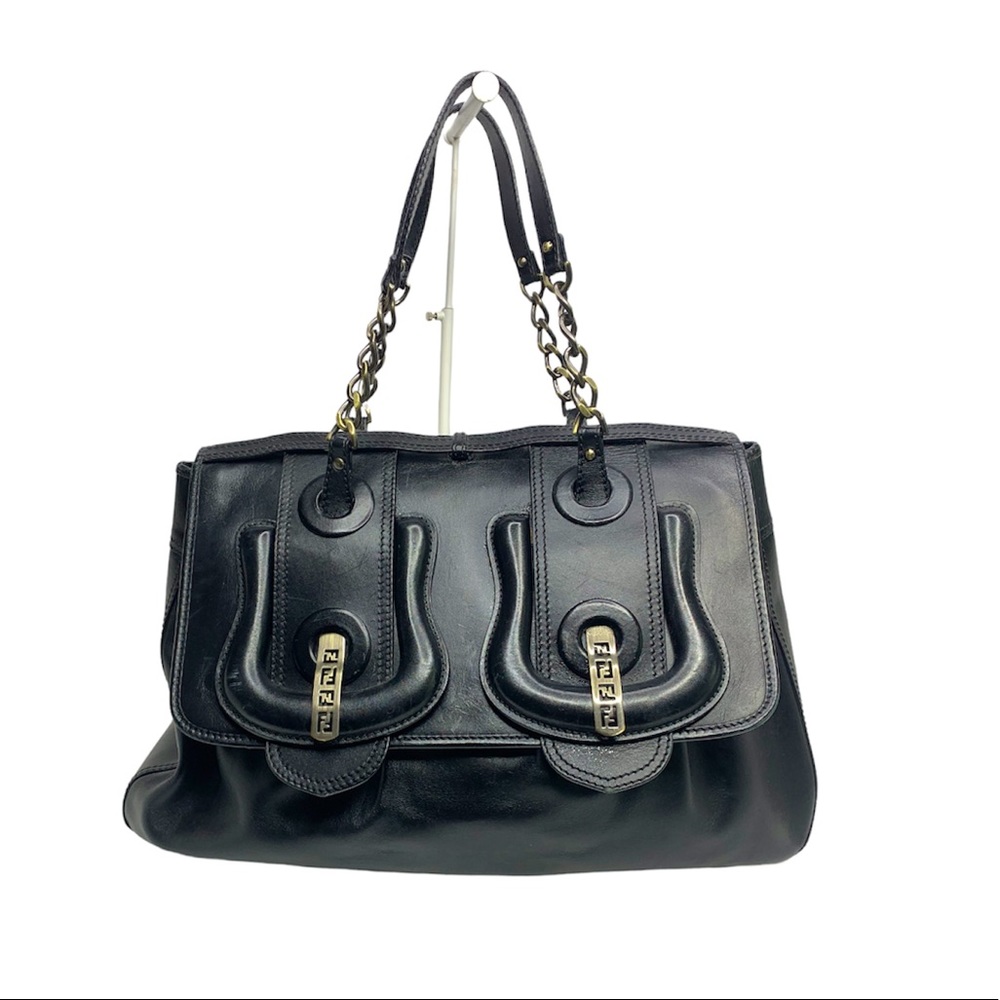 Authentic Fendi Large Black B Bag purse